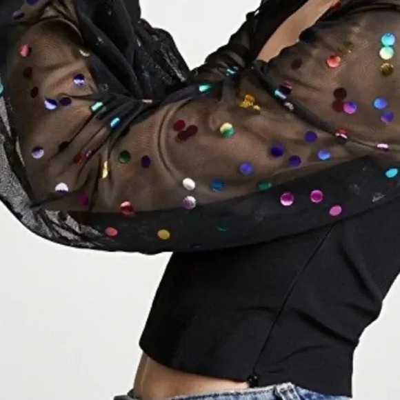 Staud Sway Blouse with Rainbow Dots - Picture 3 of 7